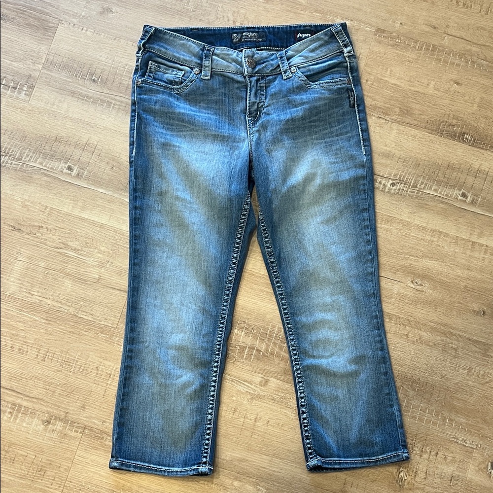 Silver Jeans Women's Cropped Blue Jeans
